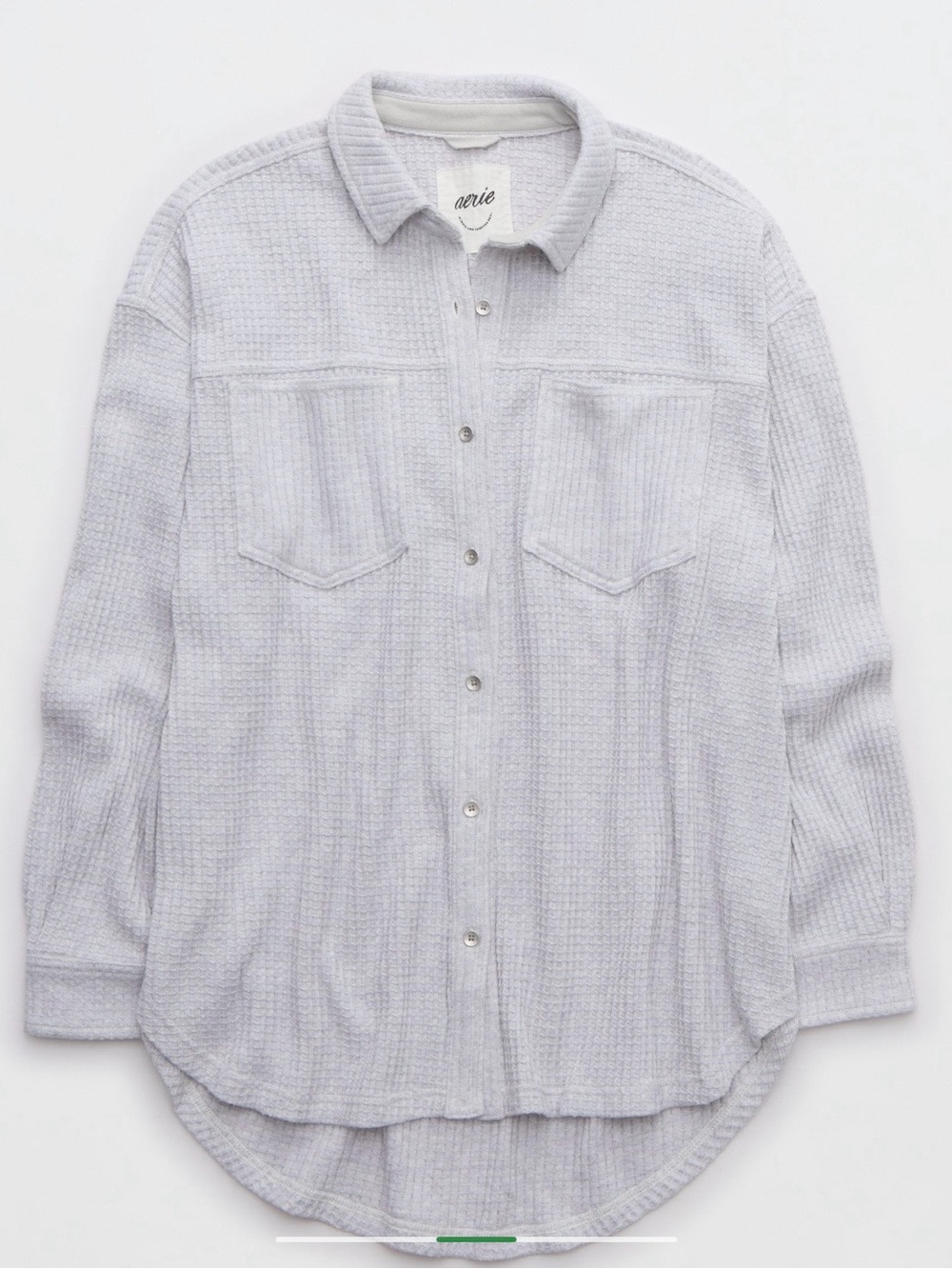 Aerie Women’s Anytime Fave Waffle Oversized Shirt Color Light Heather Gray - XS